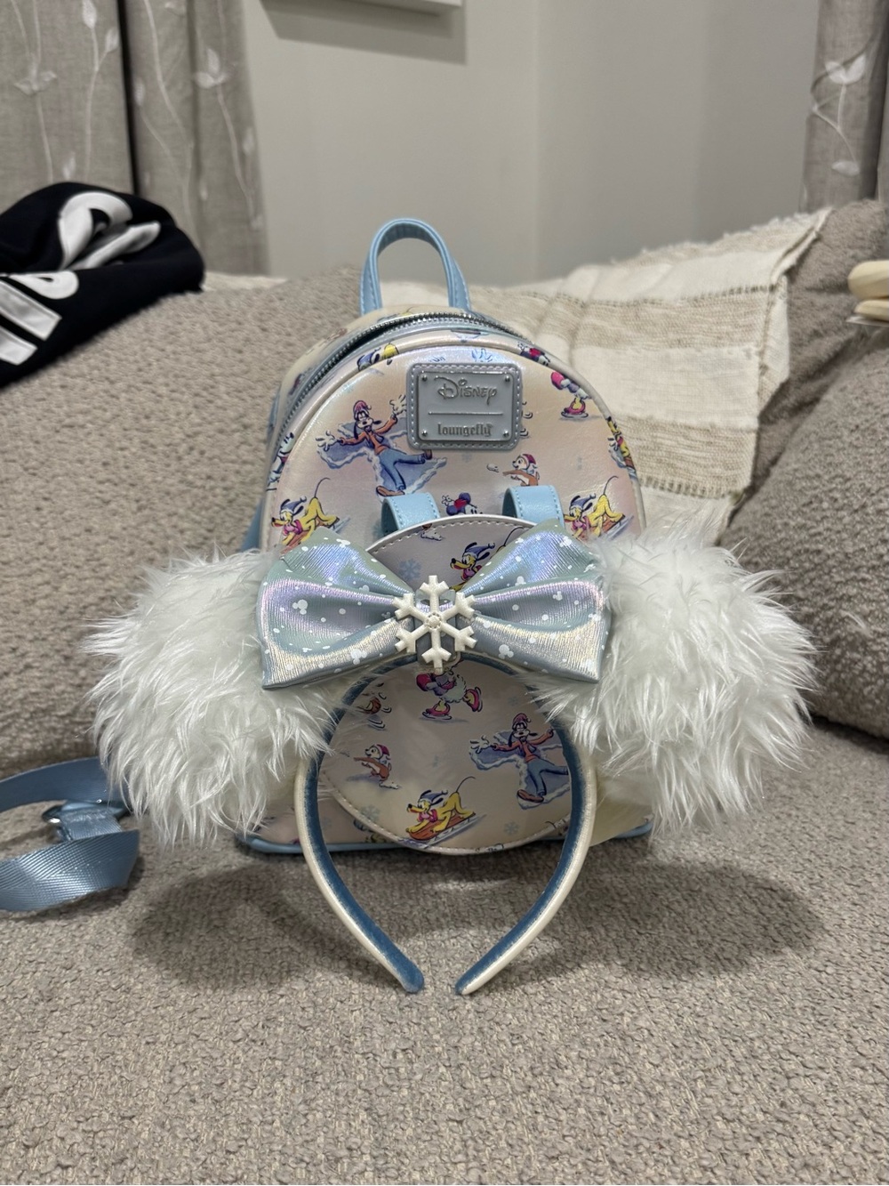 Loungefly Disney Mickey and Friends Winter Wonderland Mini Backpack with Ears